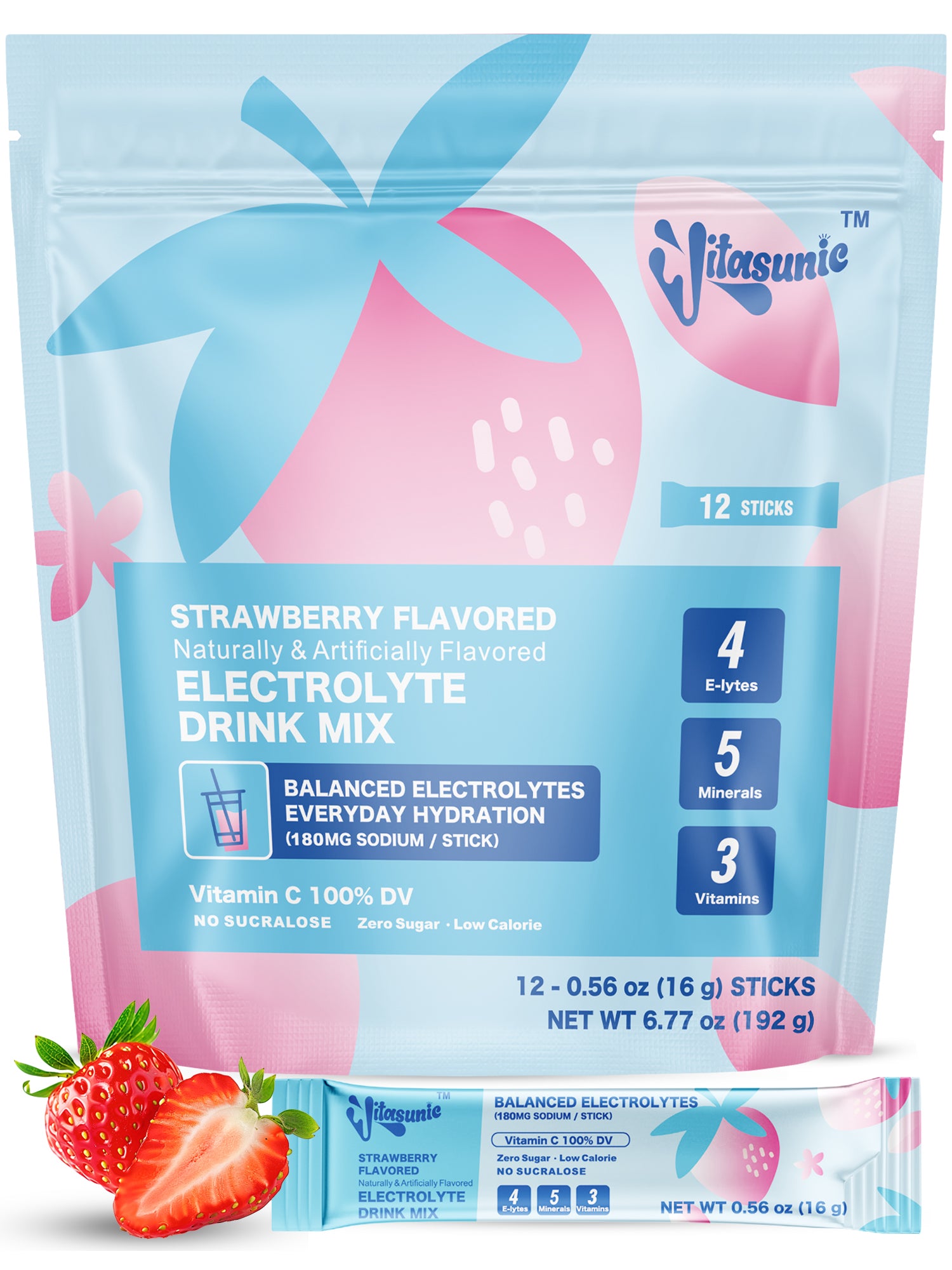 Strawberry Electrolyte Hydrating Drink Mix