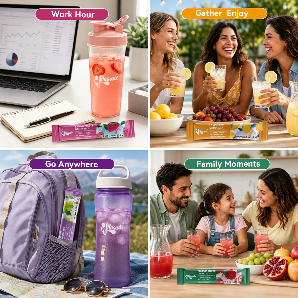 Pomegranate Water Flavoring Drink Mix Packets