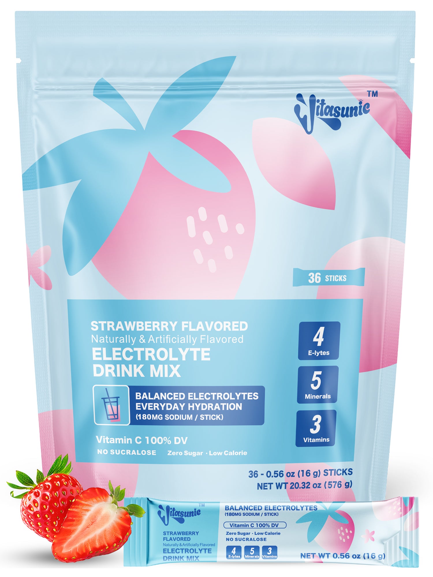 Strawberry Electrolyte Hydrating Drink Mix