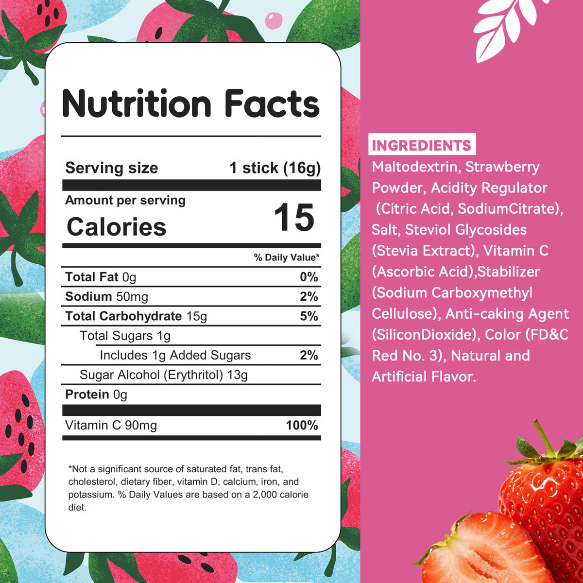 Strawberry Water Flavoring Drink Mix Packets