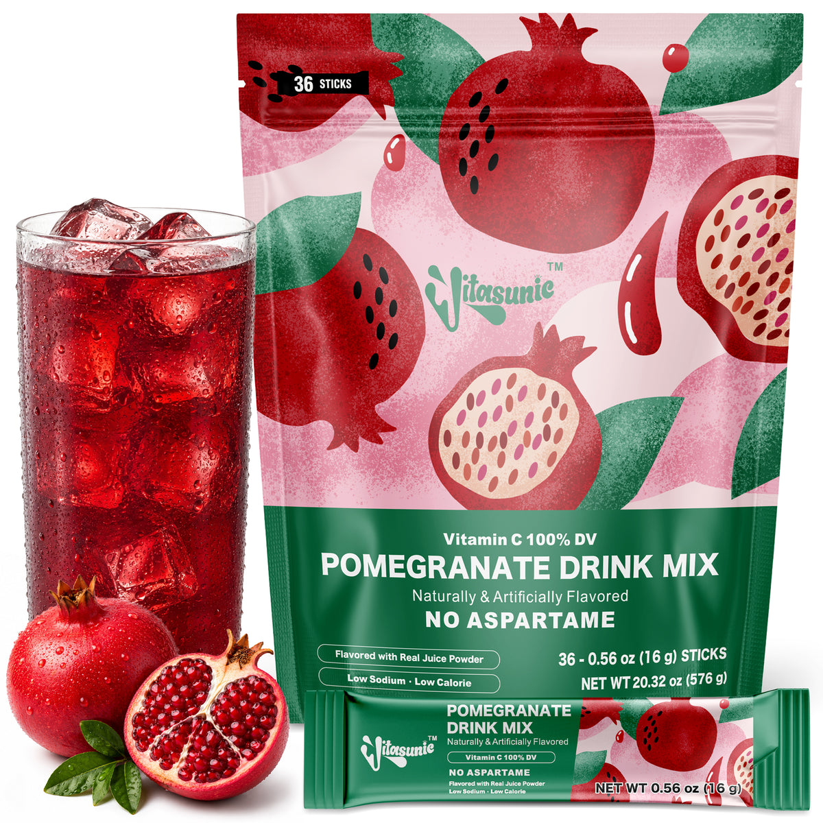 Pomegranate Water Flavoring Drink Mix Packets