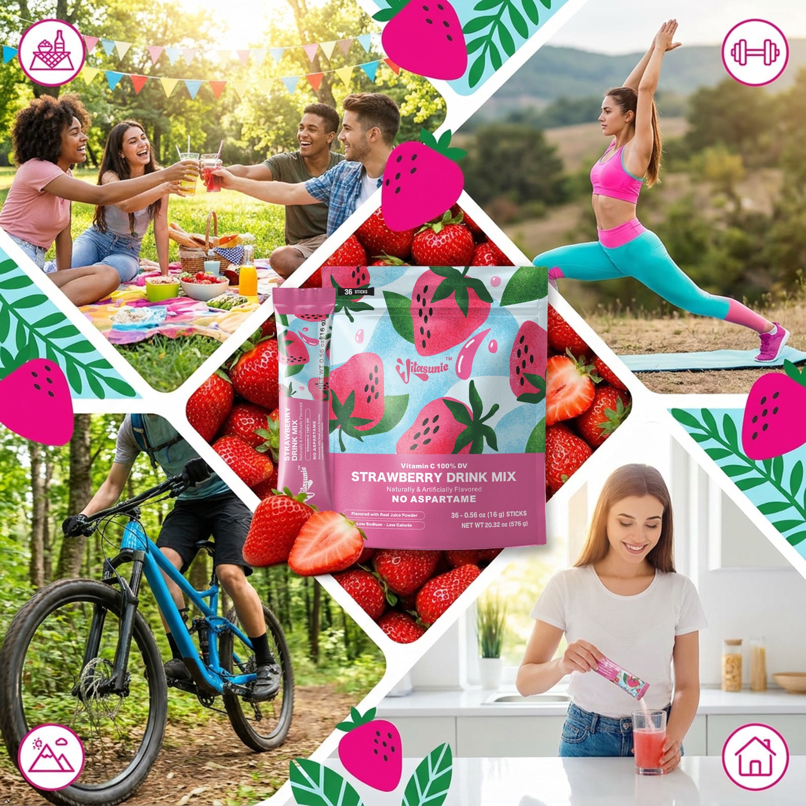 Strawberry Water Flavoring Drink Mix Packets