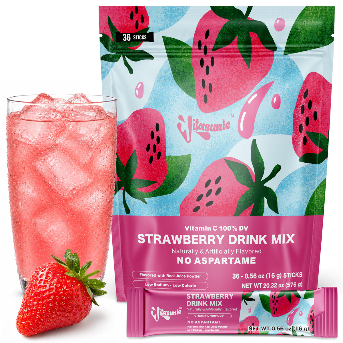 Strawberry Water Flavoring Drink Mix Packets