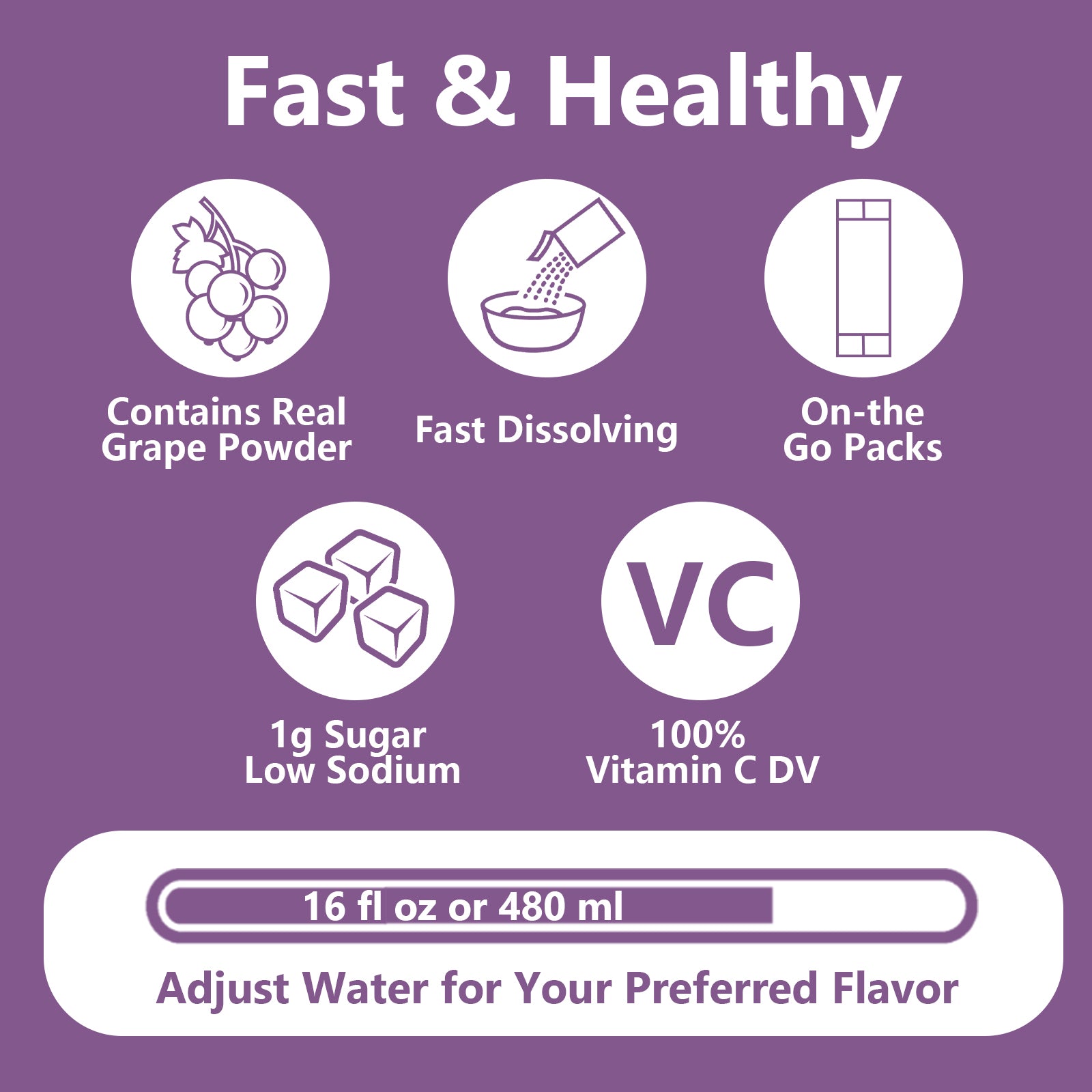 Grape Water Flavoring Drink Mix Packets