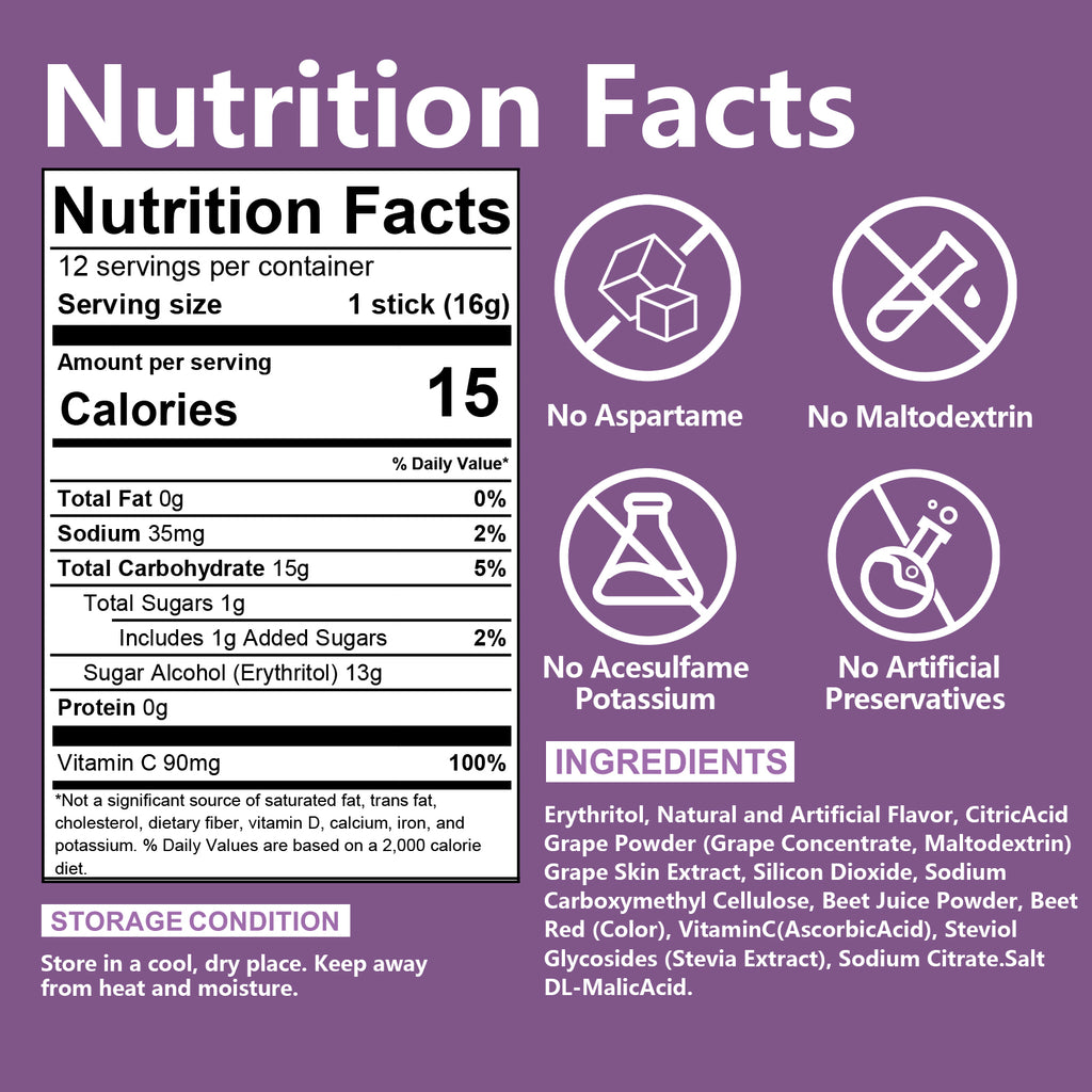 Grape Water Flavoring Drink Mix Packets