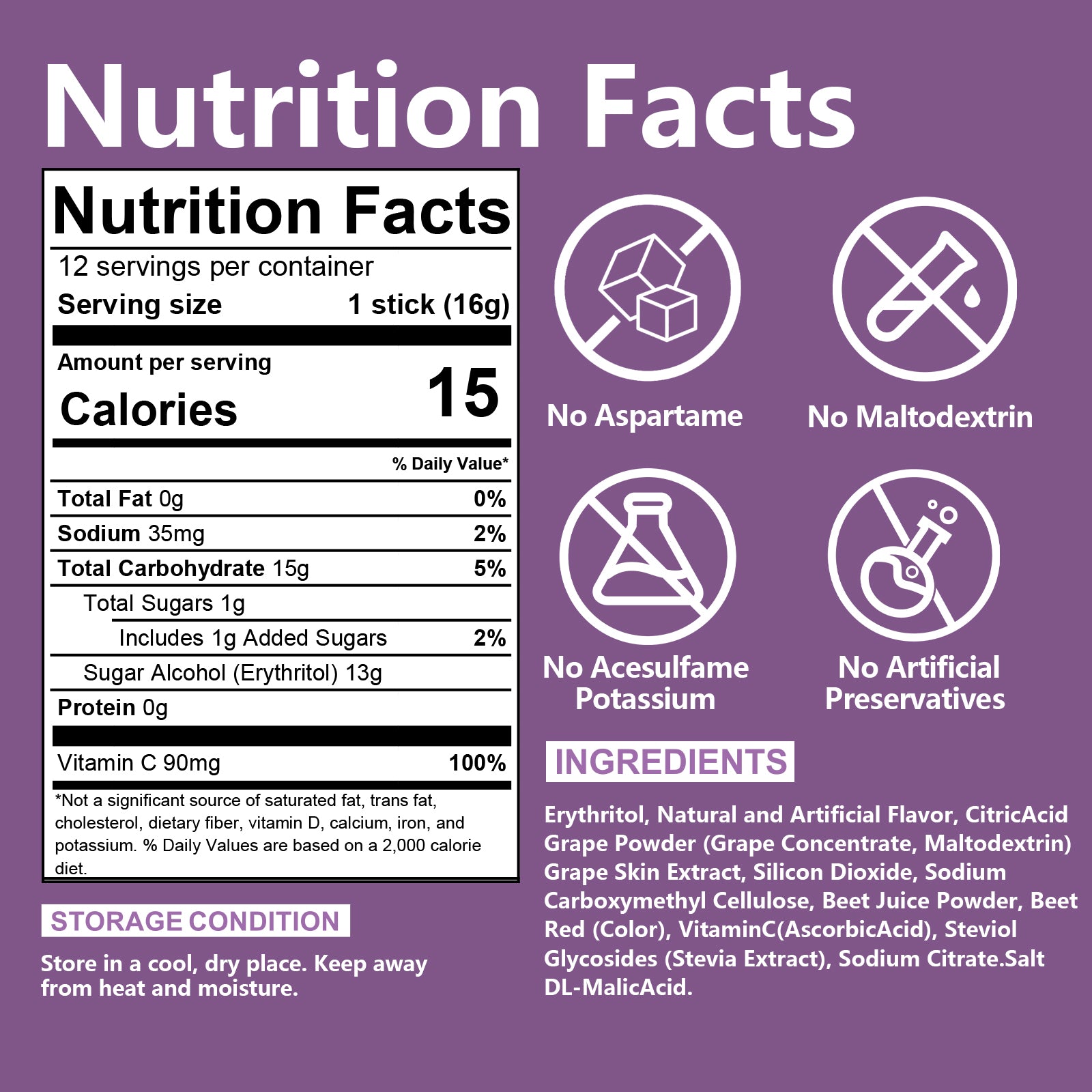 Grape Water Flavoring Drink Mix Packets