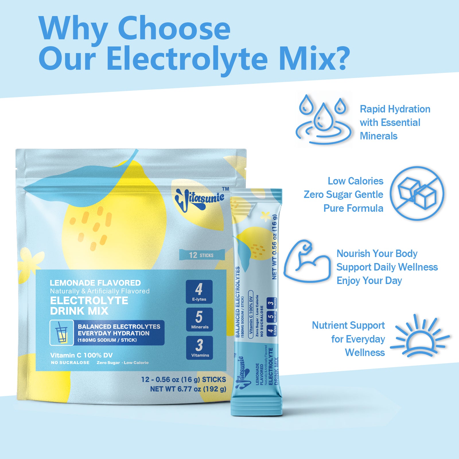 Lemonade Electrolyte Hydrating Drink Mix