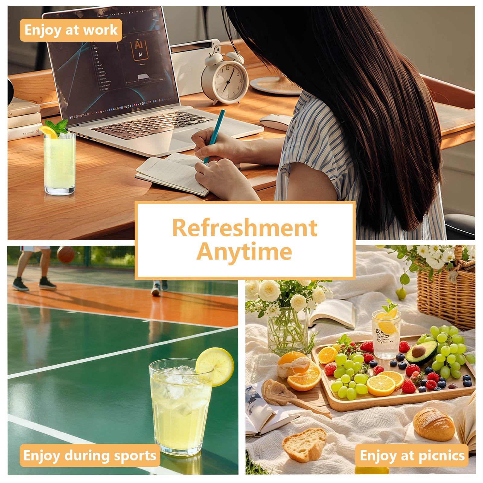 Lemonade Water Flavoring Drink Mix Packets