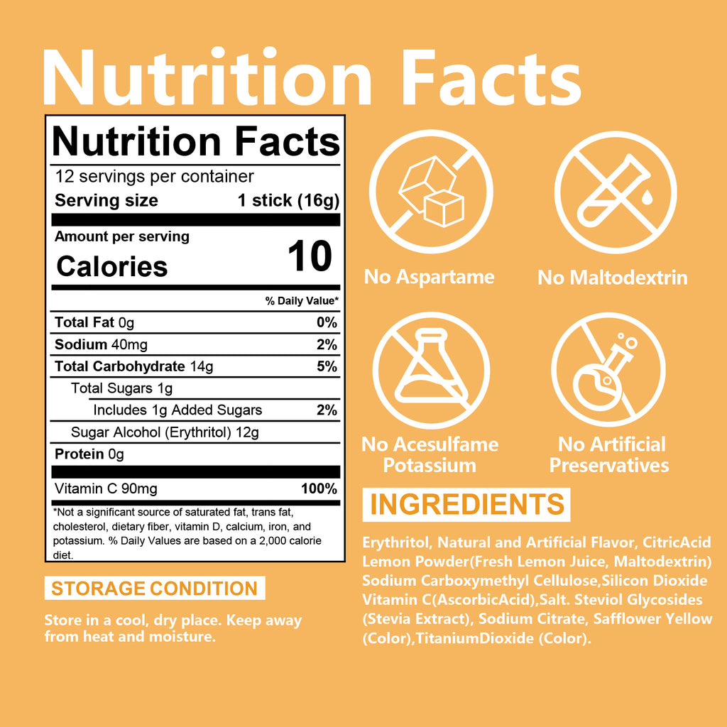 Lemonade Water Flavoring Drink Mix Packets