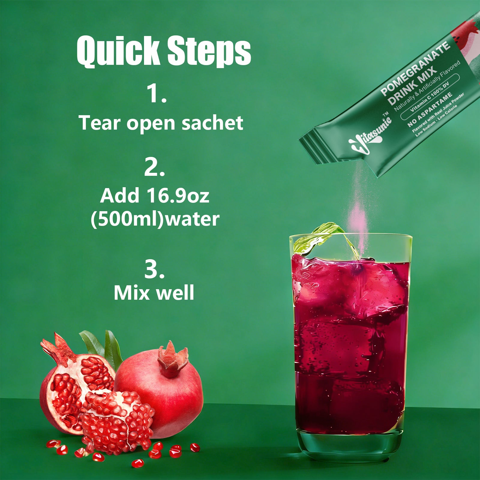 Pomegranate Water Flavoring Drink Mix Packets