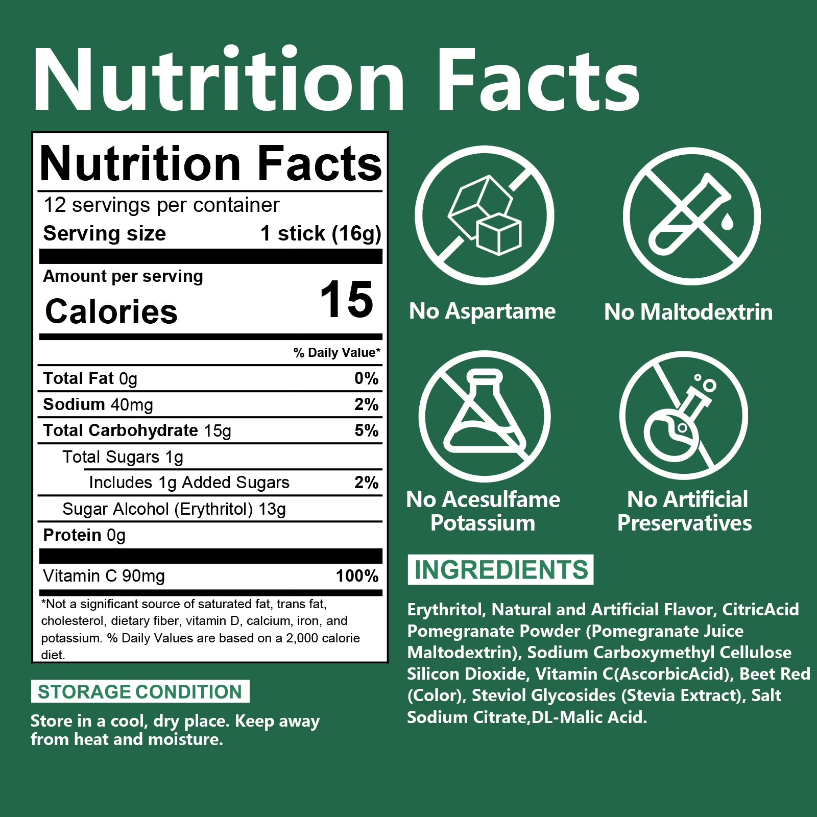 Pomegranate Water Flavoring Drink Mix Packets