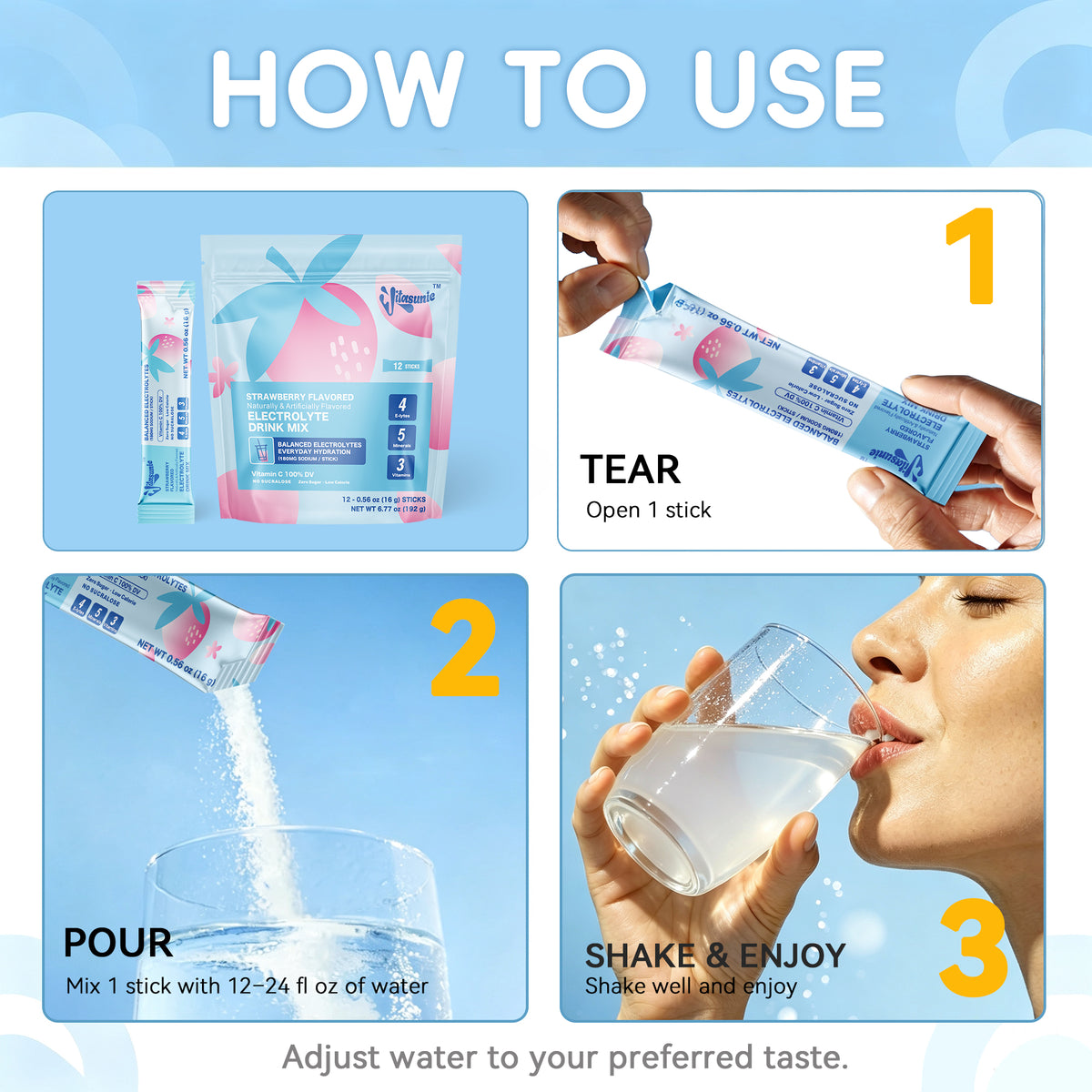 Strawberry Electrolyte Hydrating Drink Mix
