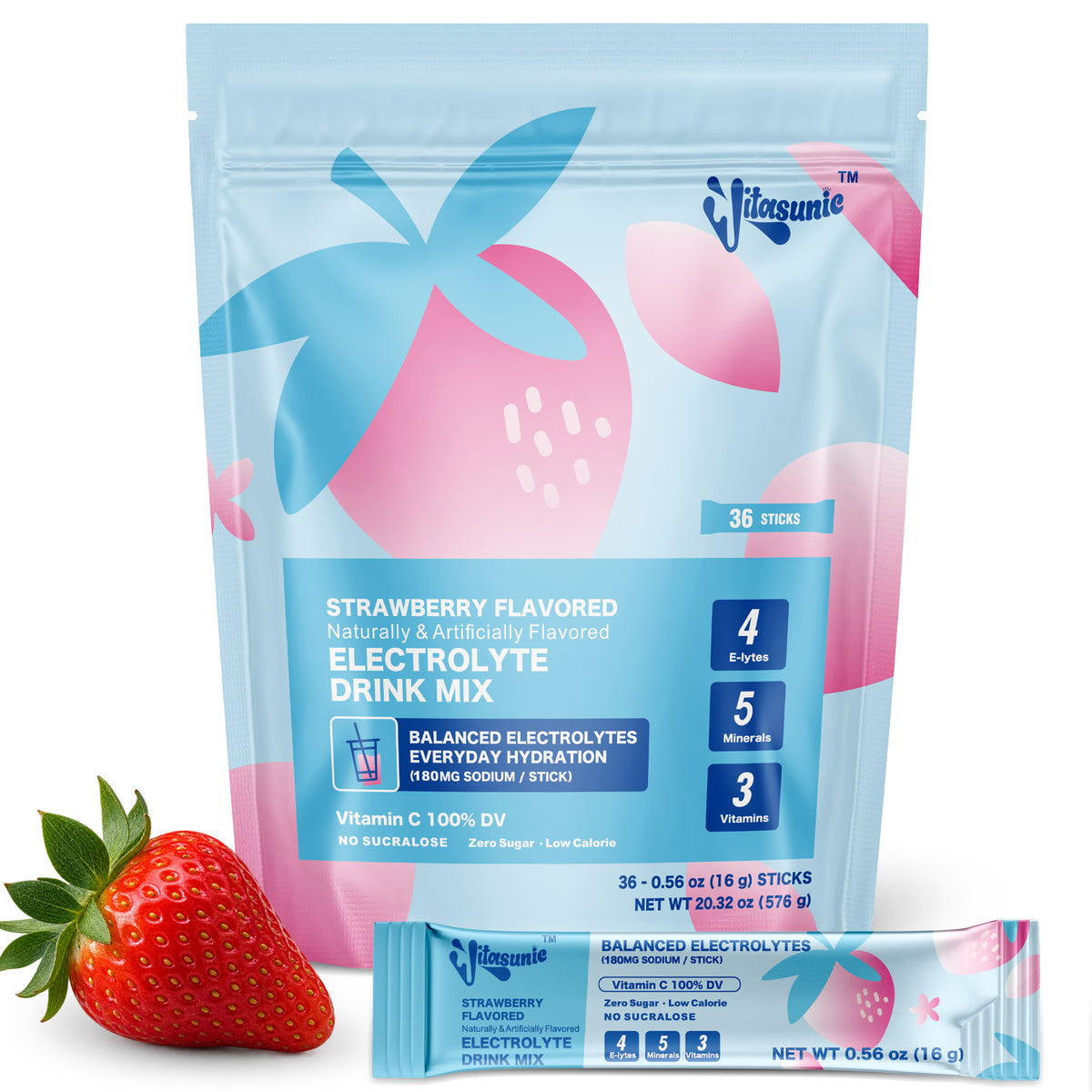 Strawberry Electrolyte Hydrating Drink Mix