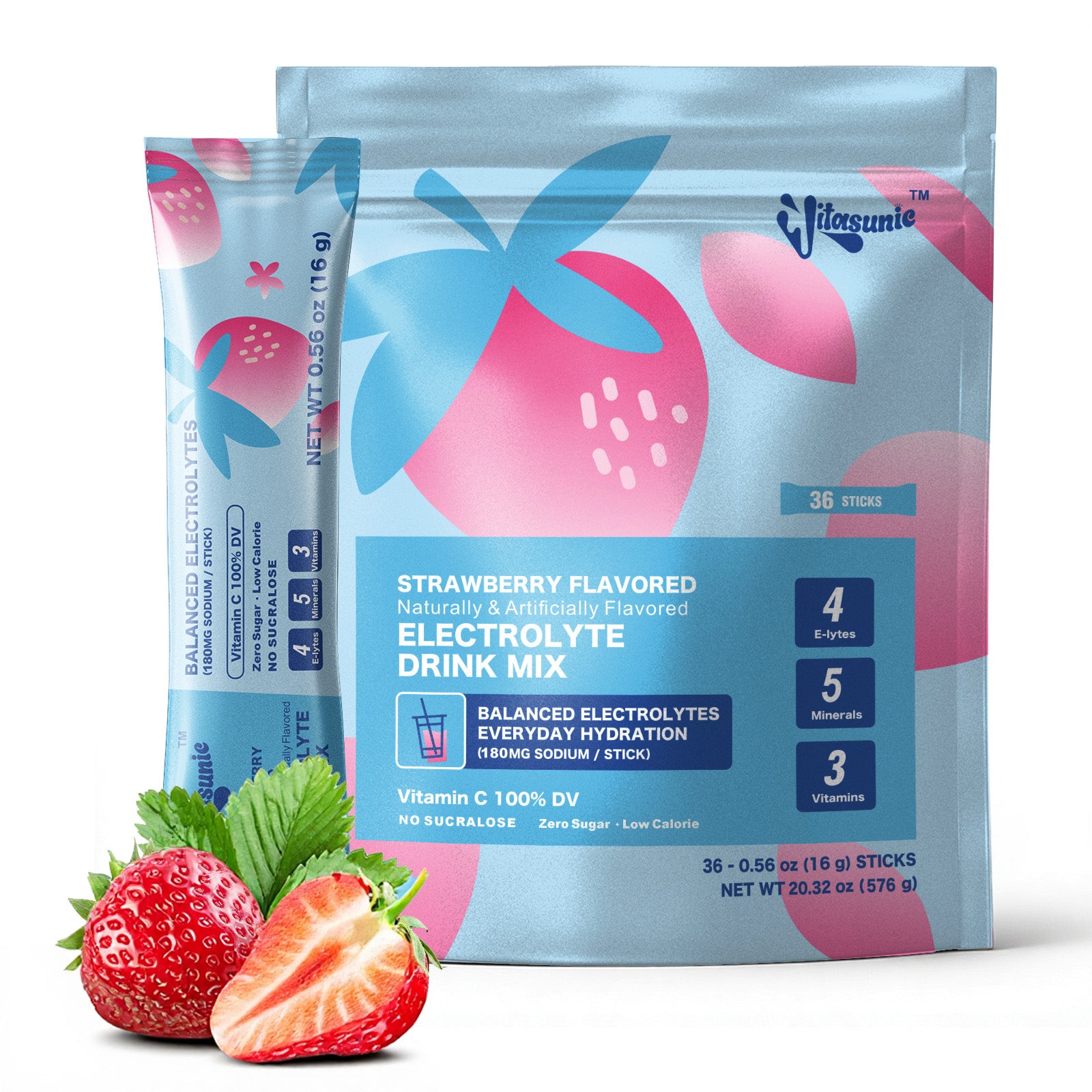 Strawberry Electrolyte Hydrating Drink Mix