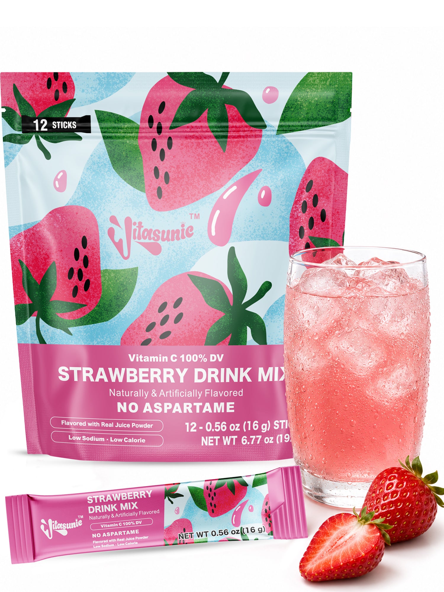 Strawberry Water Flavoring Drink Mix Packets