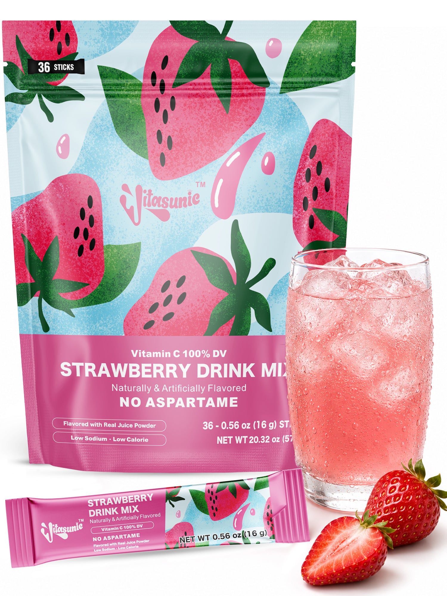 Strawberry Water Flavoring Drink Mix Packets