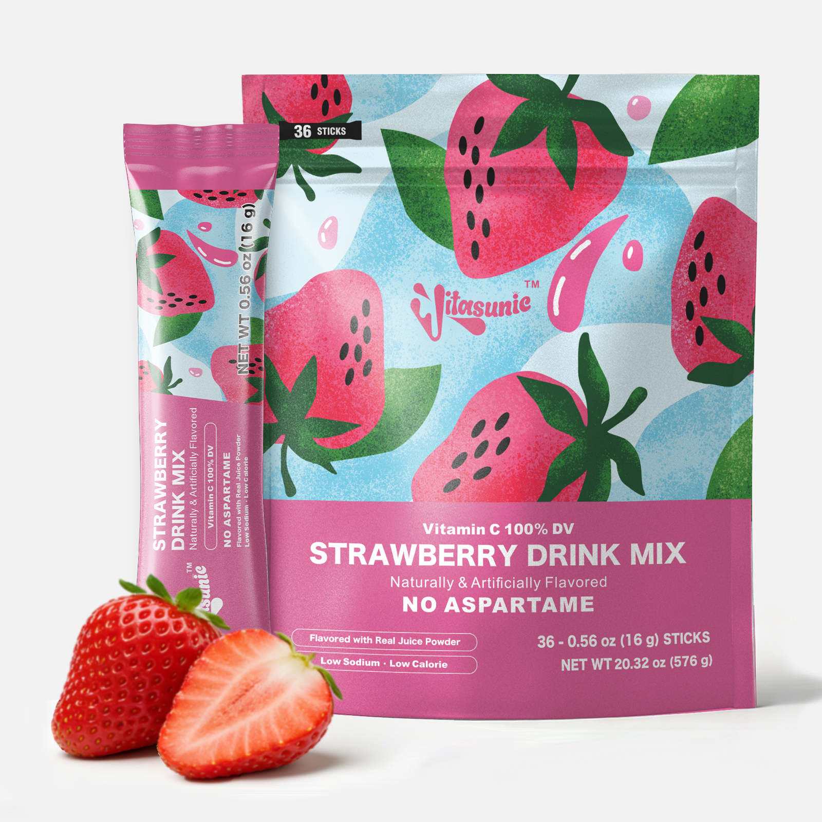 Strawberry Water Flavoring Drink Mix Packets