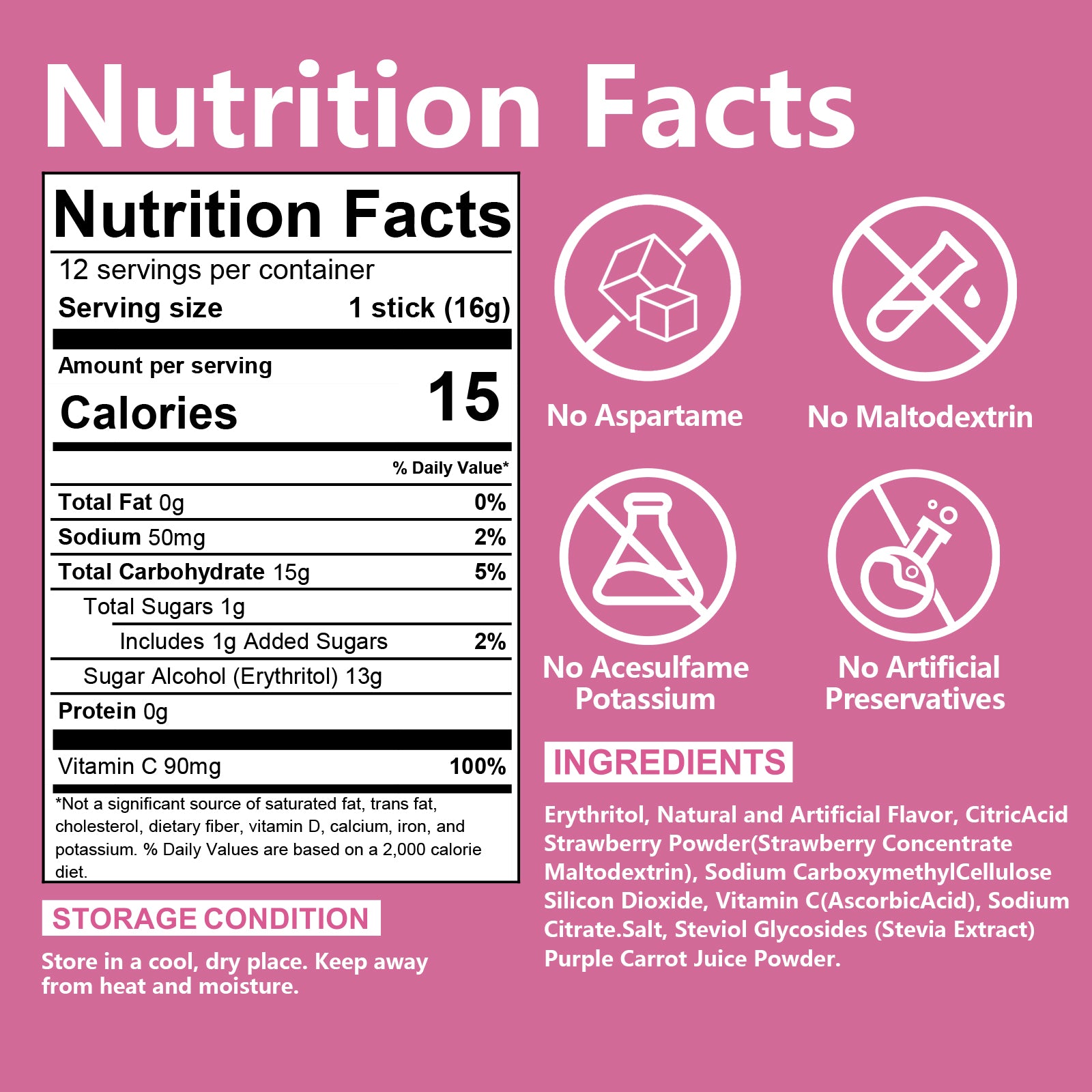 Strawberry Water Flavoring Drink Mix Packets