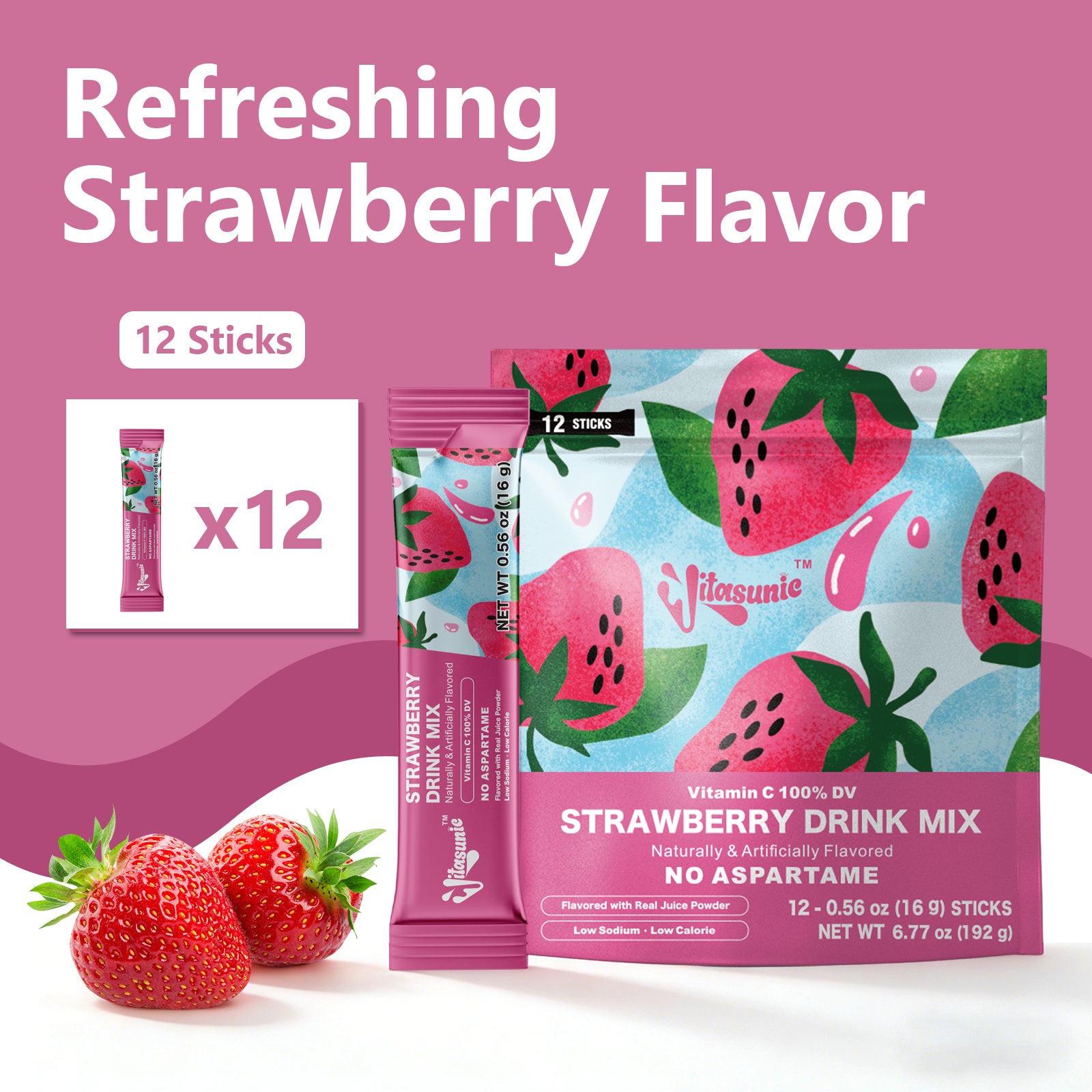 Strawberry Water Flavoring Drink Mix Packets